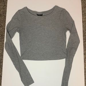 Topshop Long Sleeve Crop Top